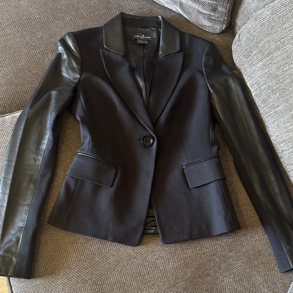 Guess by Marciano Jackets & Blazers - Guess by Marciano Black Blazer with Leather Sleeves sz 2 euc